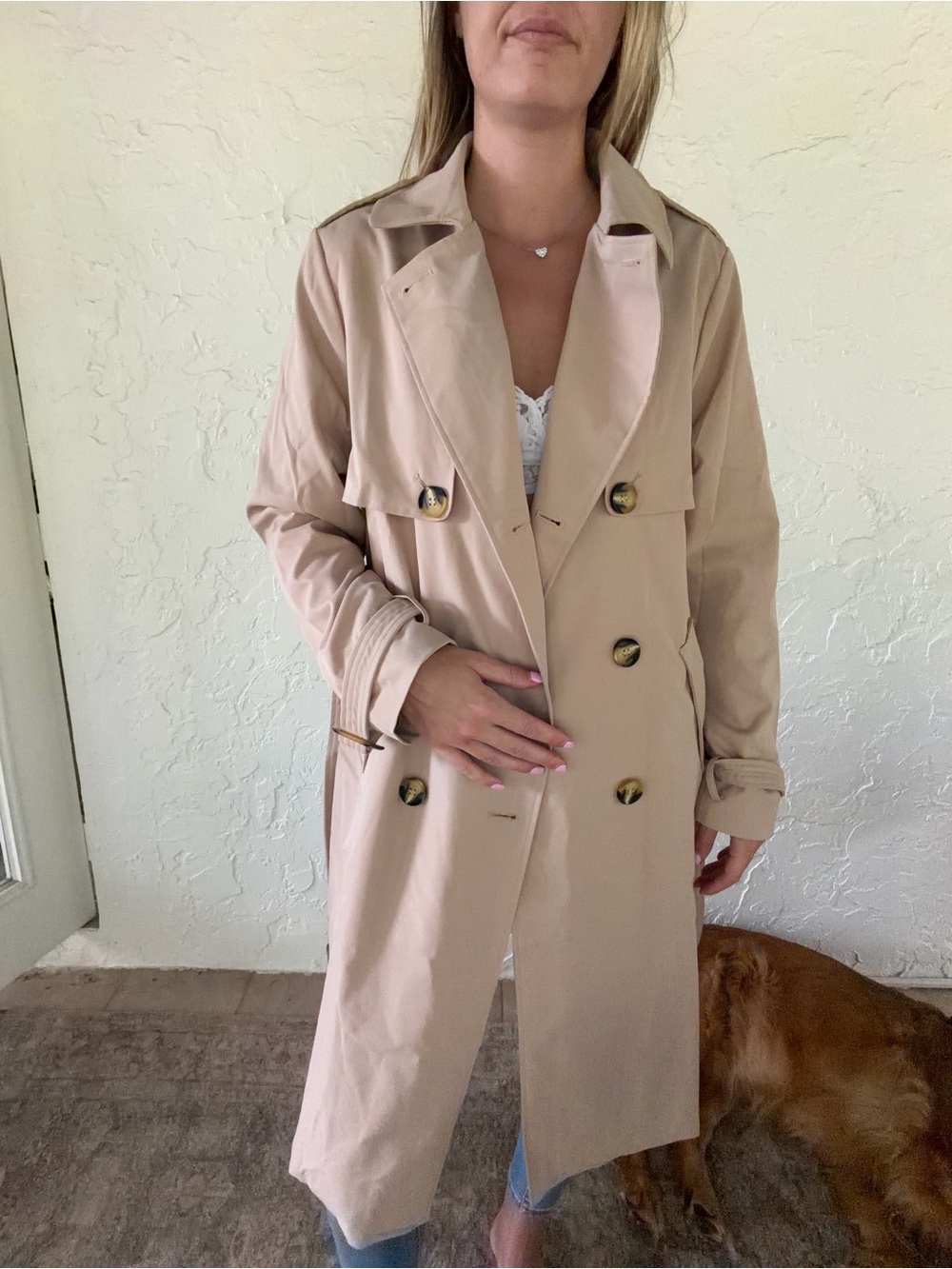 Orolay classic Women's Trench Coat - Beige